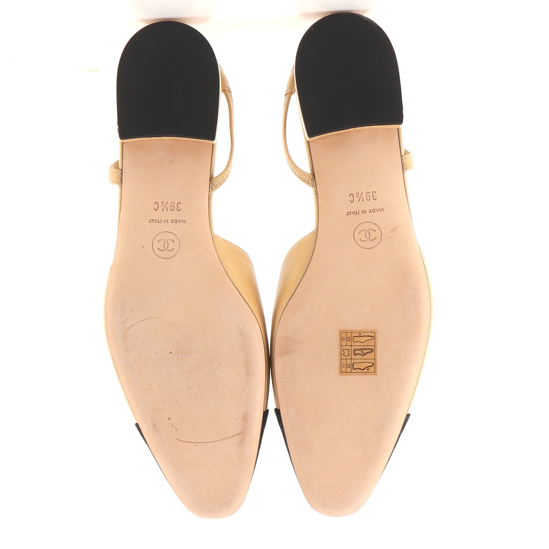 Women's Cap Toe CC Slingback Flats Leather