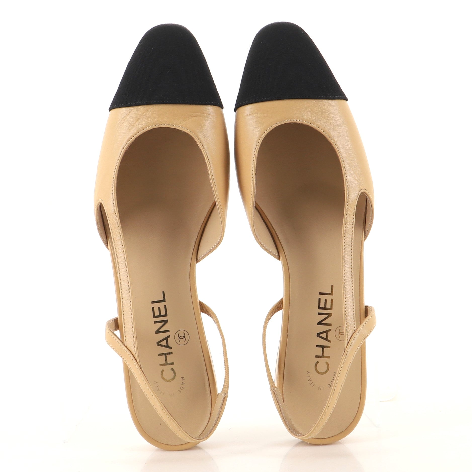 Women's Cap Toe CC Slingback Flats Leather
