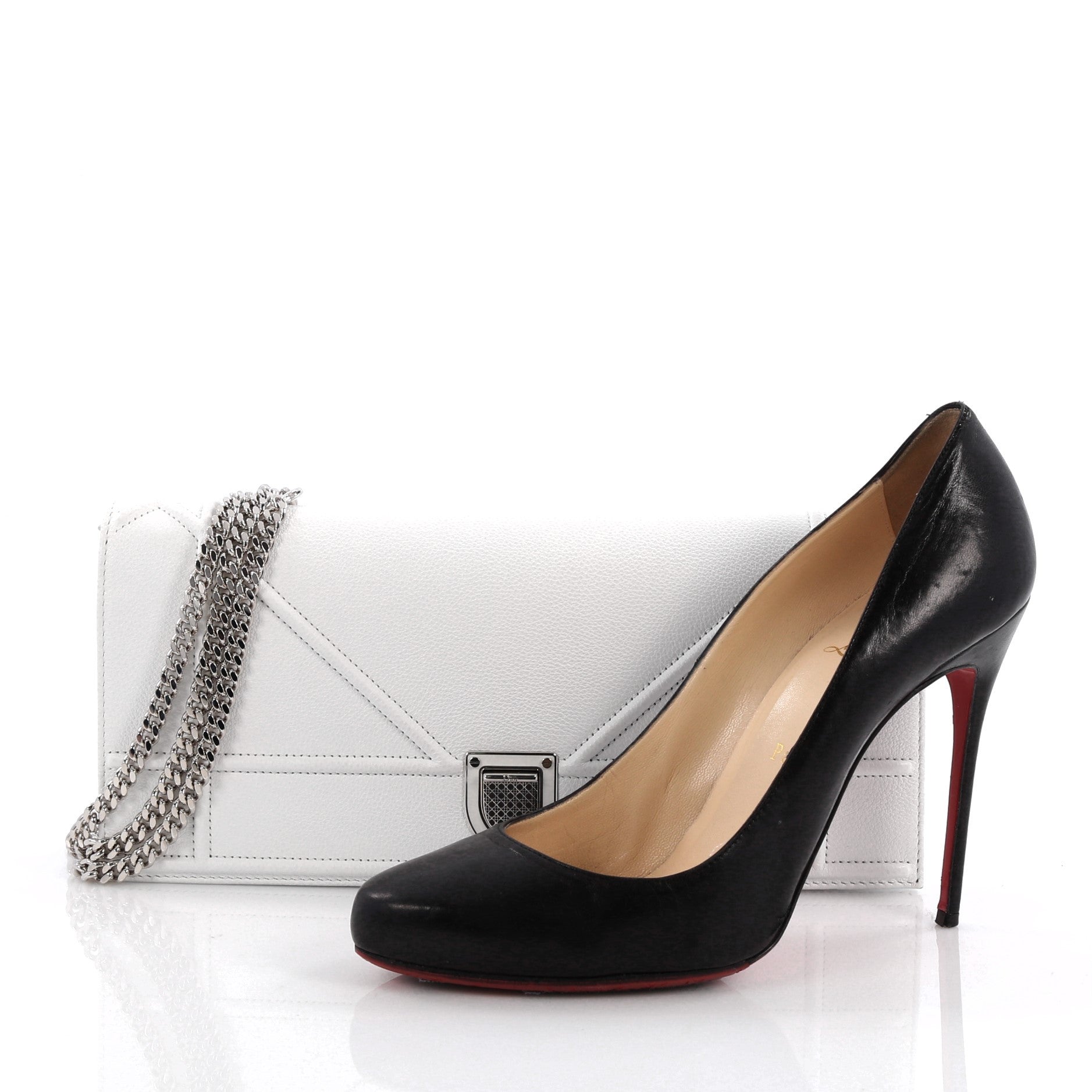 Diorama Chain Clutch Leather