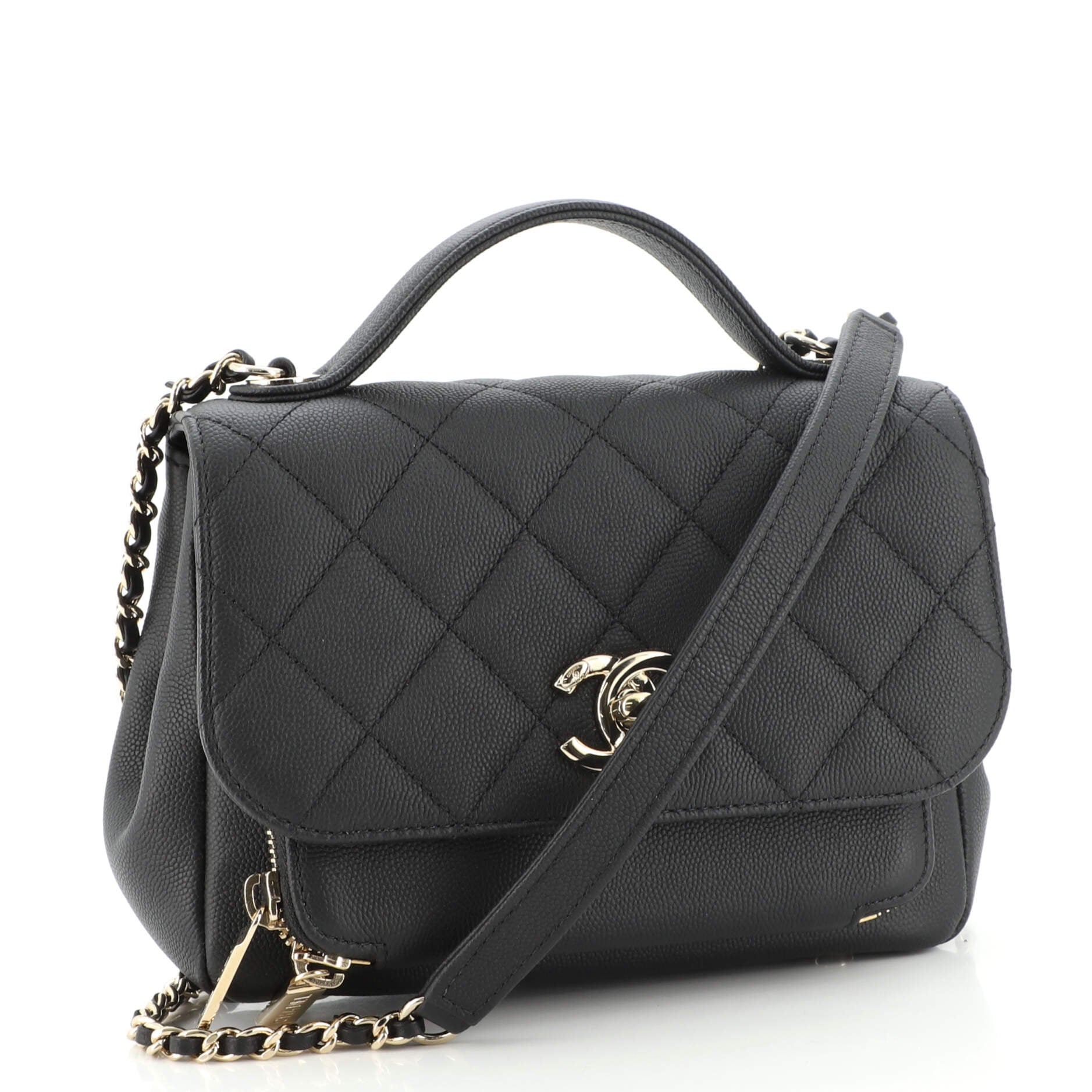 Business Affinity Flap Bag Quilted Caviar Mini