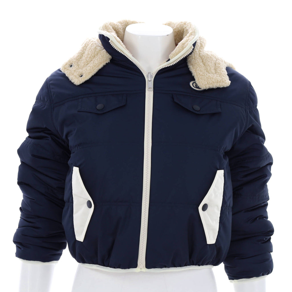 Women's Reversible Hooded Jacket Quilted Polyamide and Shearling
