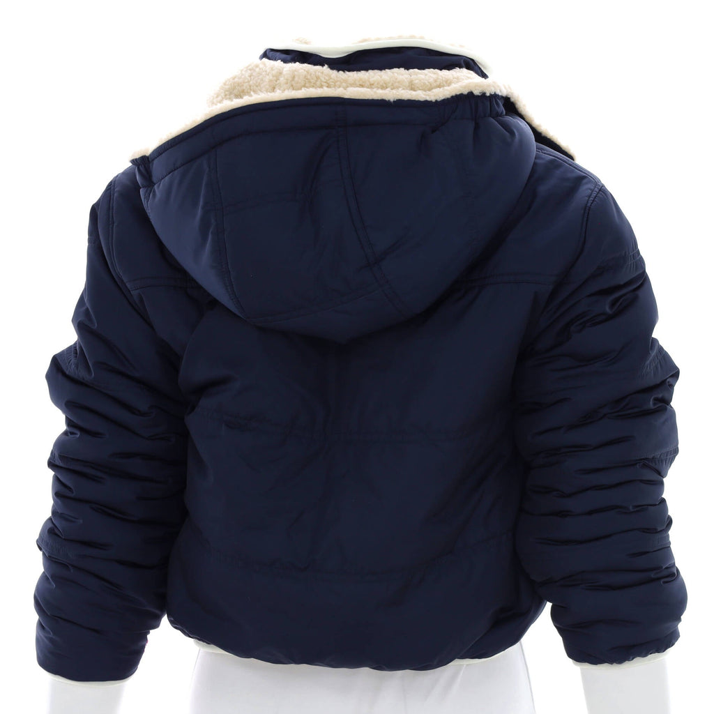 Women's Reversible Hooded Jacket Quilted Polyamide and Shearling