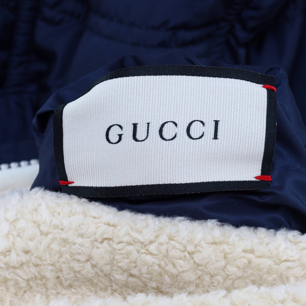 Women's Reversible Hooded Jacket Quilted Polyamide and Shearling