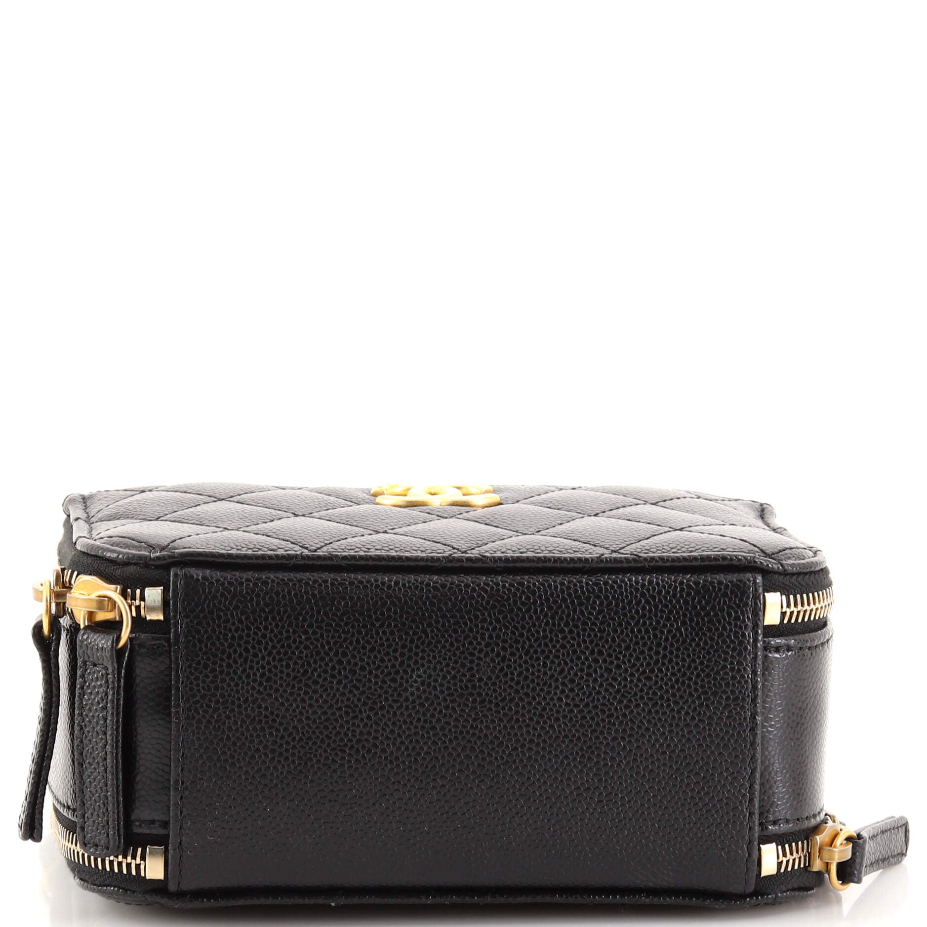 Pick Me Up Logo Handle Vanity Case Quilted Caviar Mini