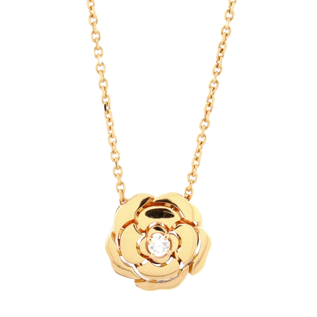 Extrait de Camellia Pendant Necklace 18K Rose Gold with Diamond