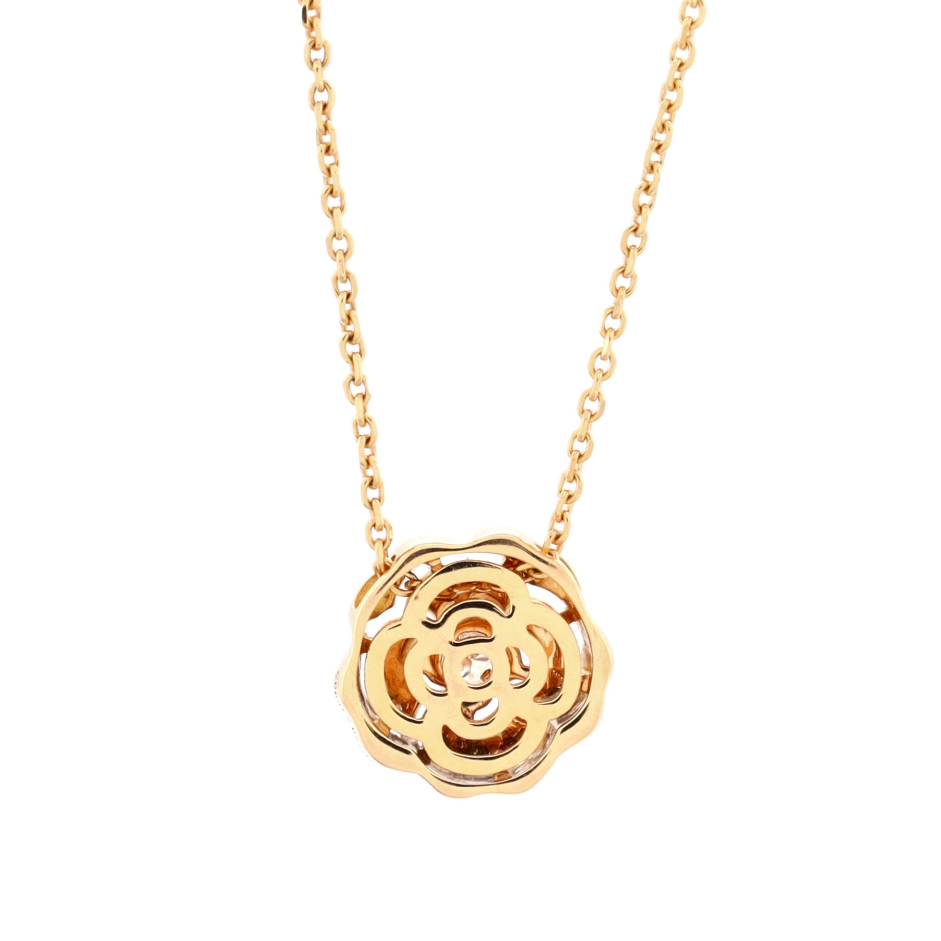 Extrait de Camellia Pendant Necklace 18K Rose Gold with Diamond