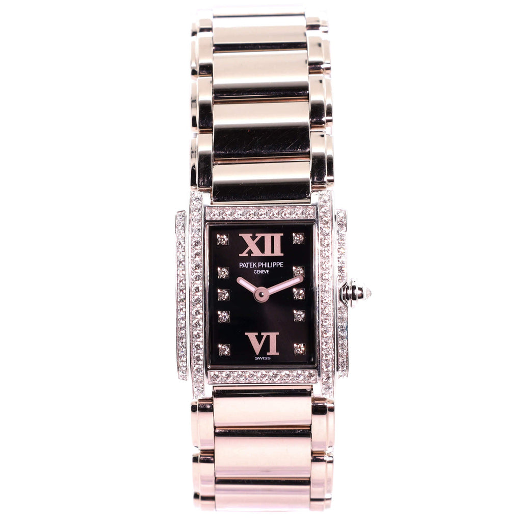 Twenty-4 Quartz Watch White Gold with Double Diamond Bezel and Markers 22