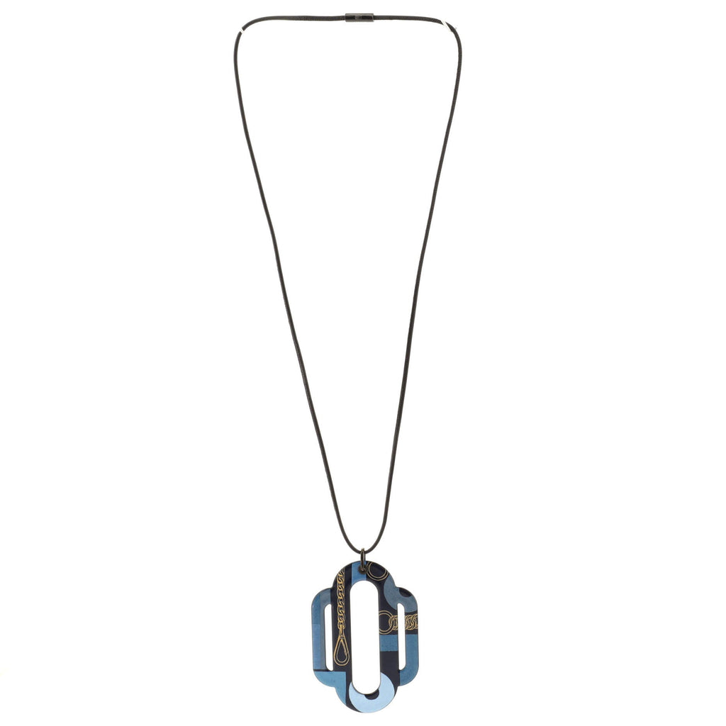 Attelage Etriers Tattoo Pendant Necklace Printed Enamel