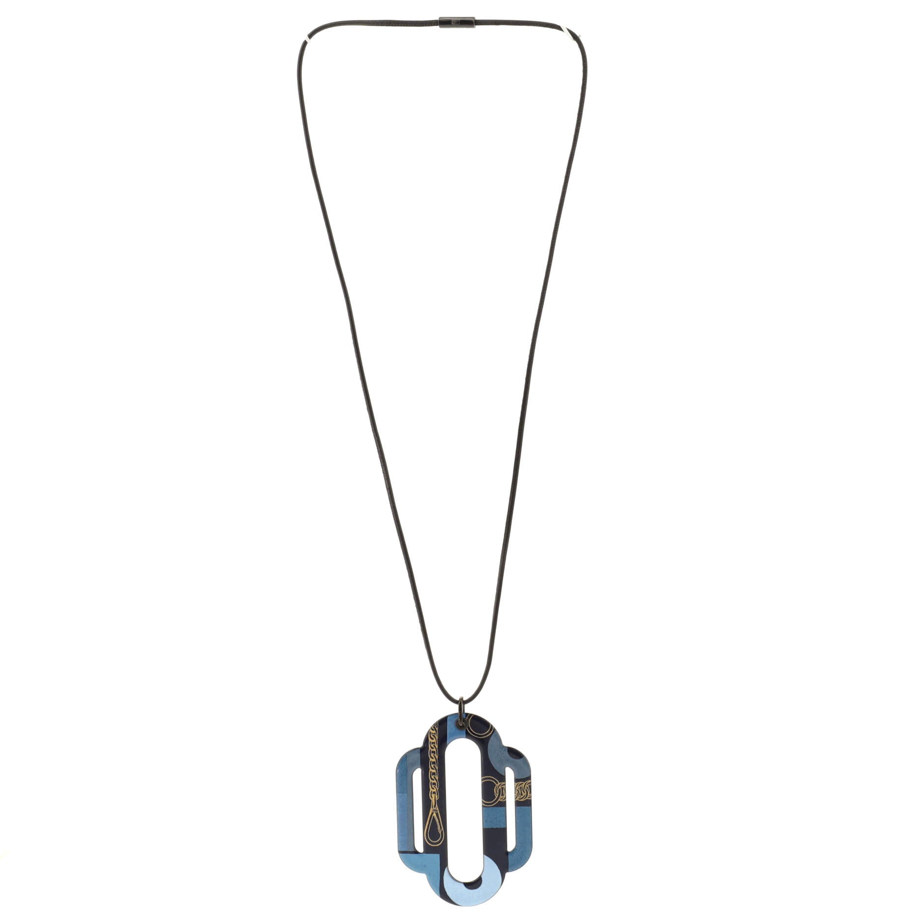 Attelage Etriers Tattoo Pendant Necklace Printed Enamel