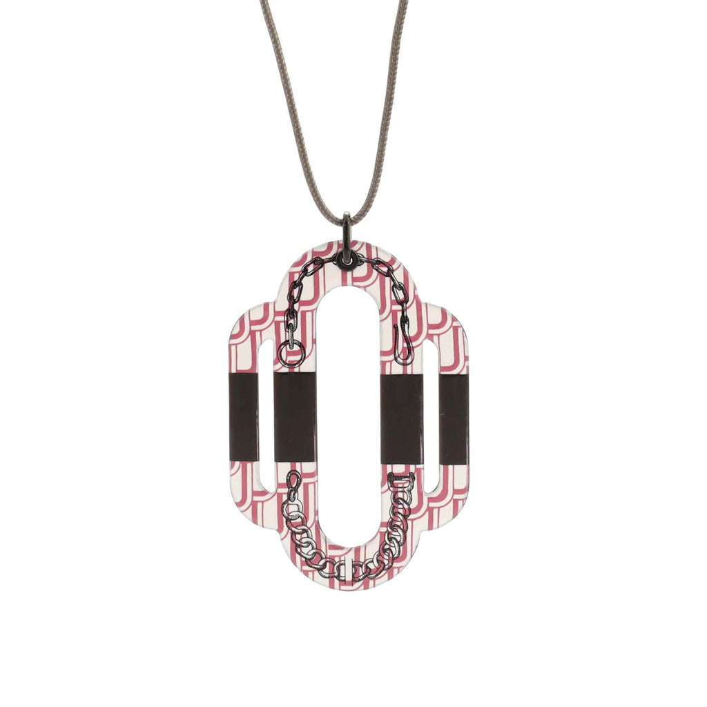 Attelage Etriers Tattoo Pendant Necklace Printed Enamel