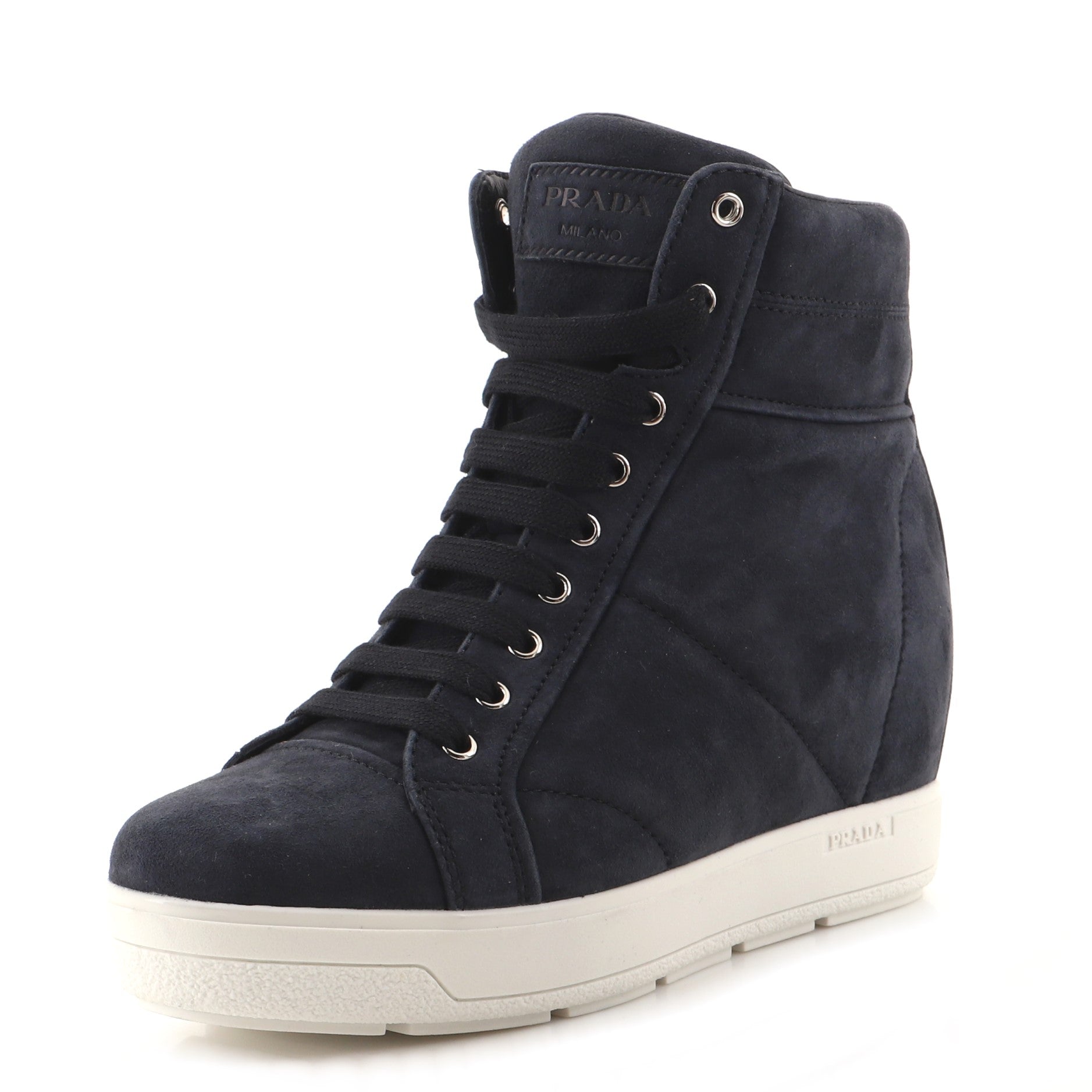 Women's High-Top Wedge Sneakers Suede