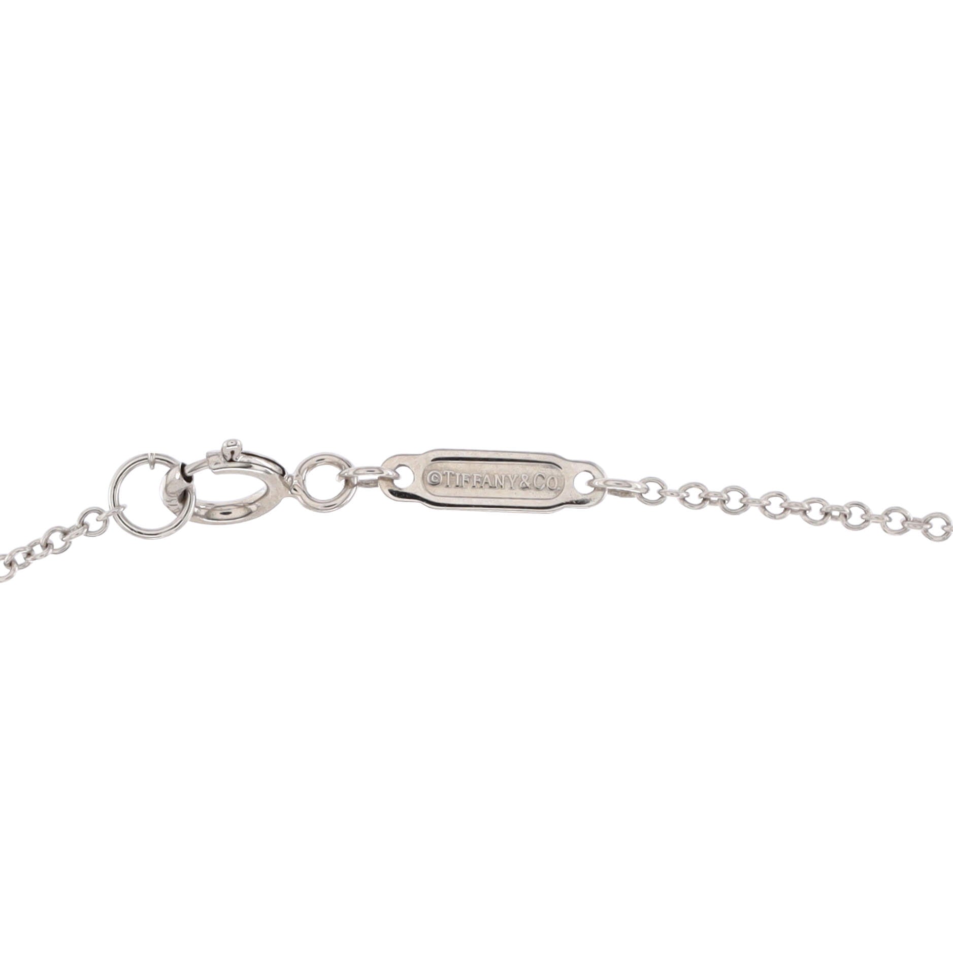 T Smile Pendant Necklace 18K White Gold Small