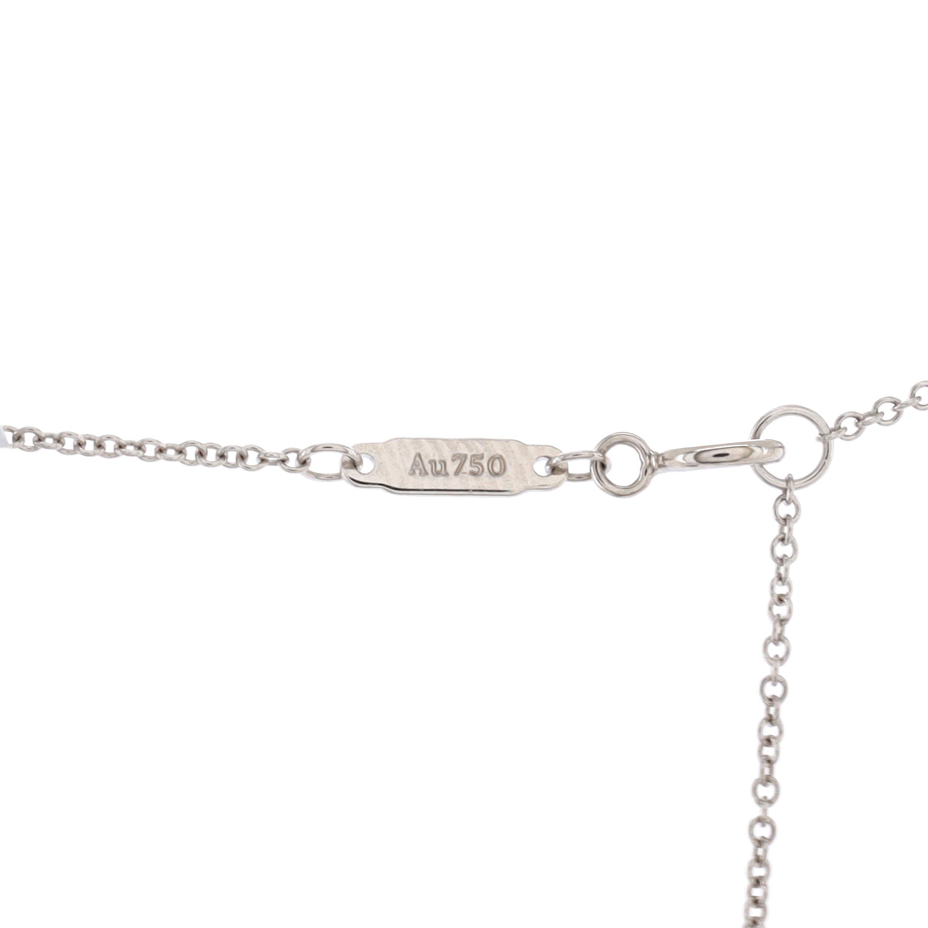 T Smile Pendant Necklace 18K White Gold Small