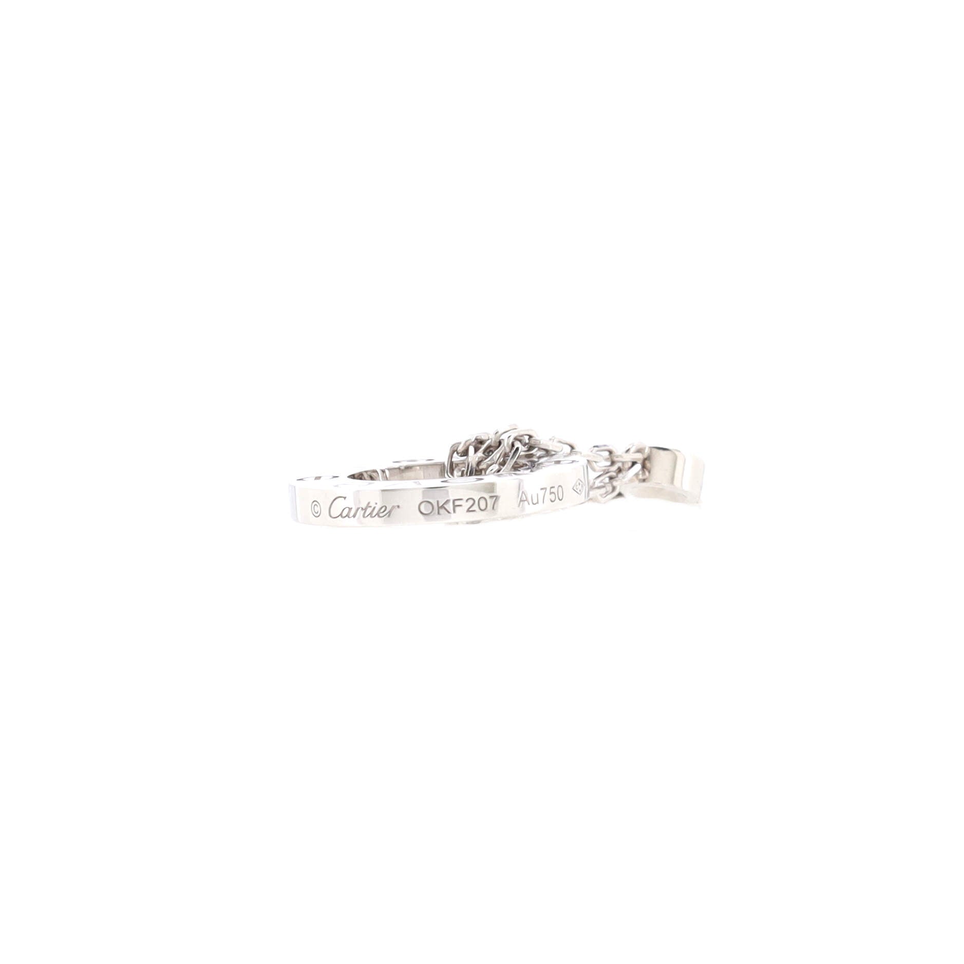 2 Diamonds Love Pendant Necklace 18K White Gold