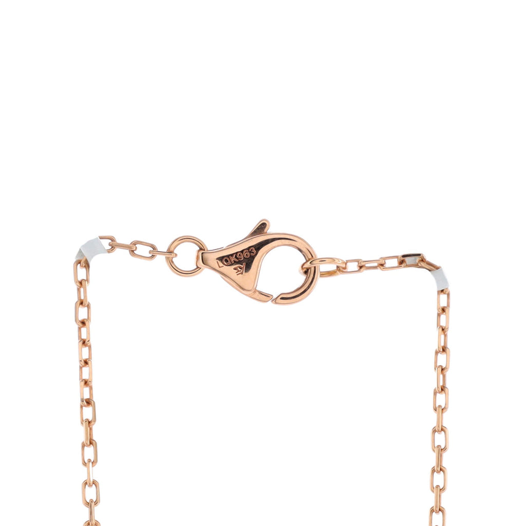 Logo Double C Pendant Necklace 18K Rose Gold with Diamonds
