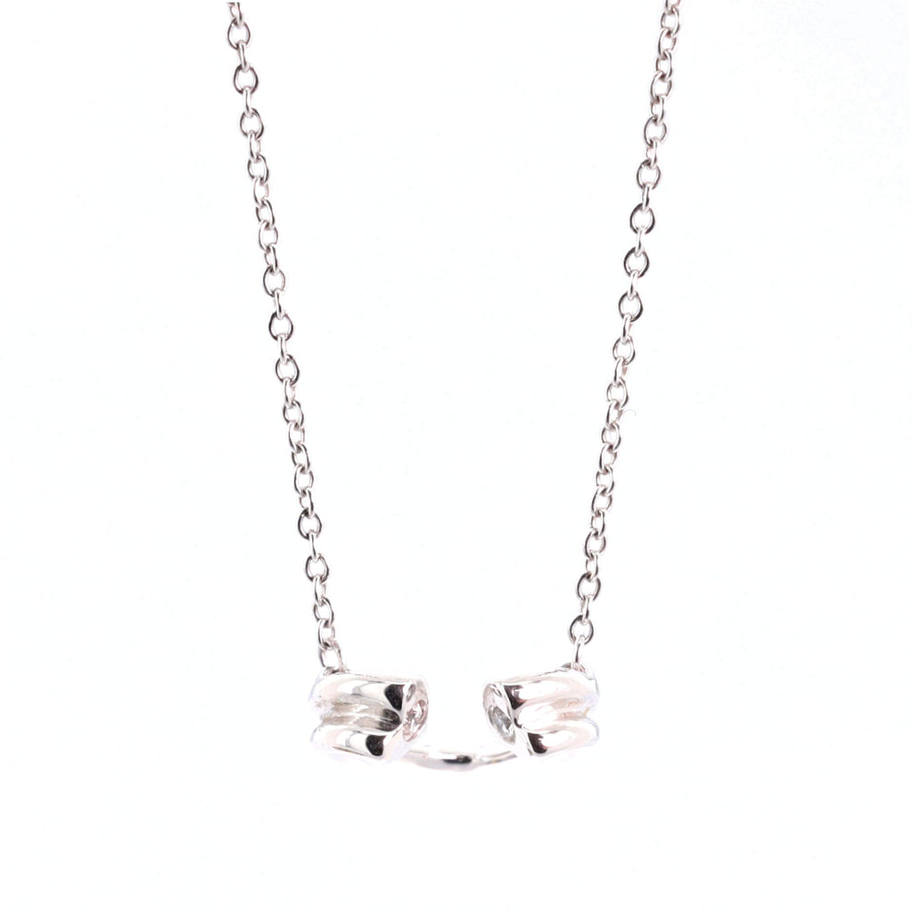 Paloma Picasso Tenderness Heart Pendant Necklace 18K White Gold with Diamonds Small