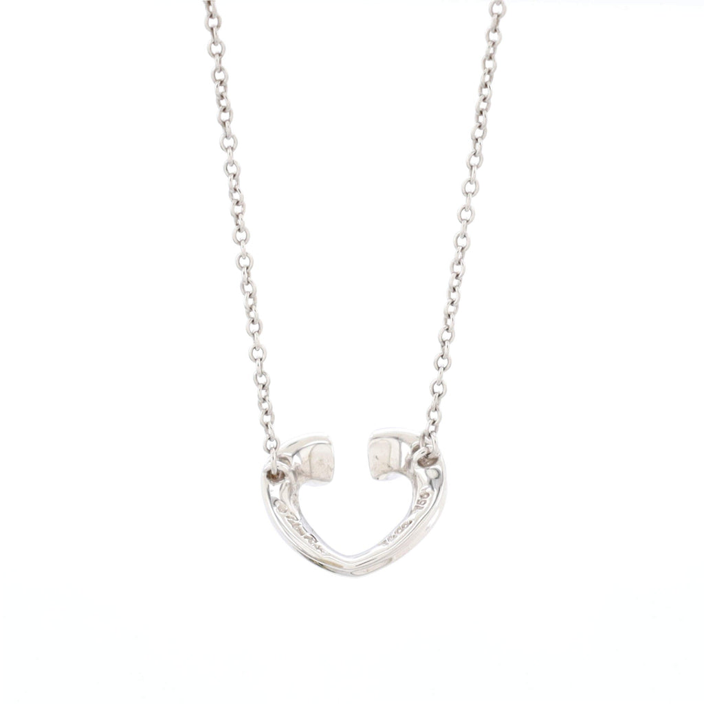 Paloma Picasso Tenderness Heart Pendant Necklace 18K White Gold with Diamonds Small
