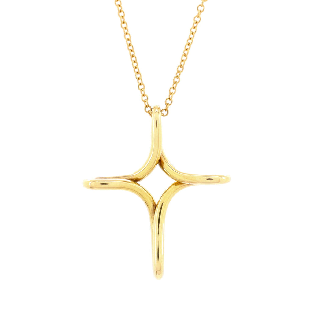 Elsa Peretti Infinity Cross Pendant Necklace 18K Yellow Gold Small
