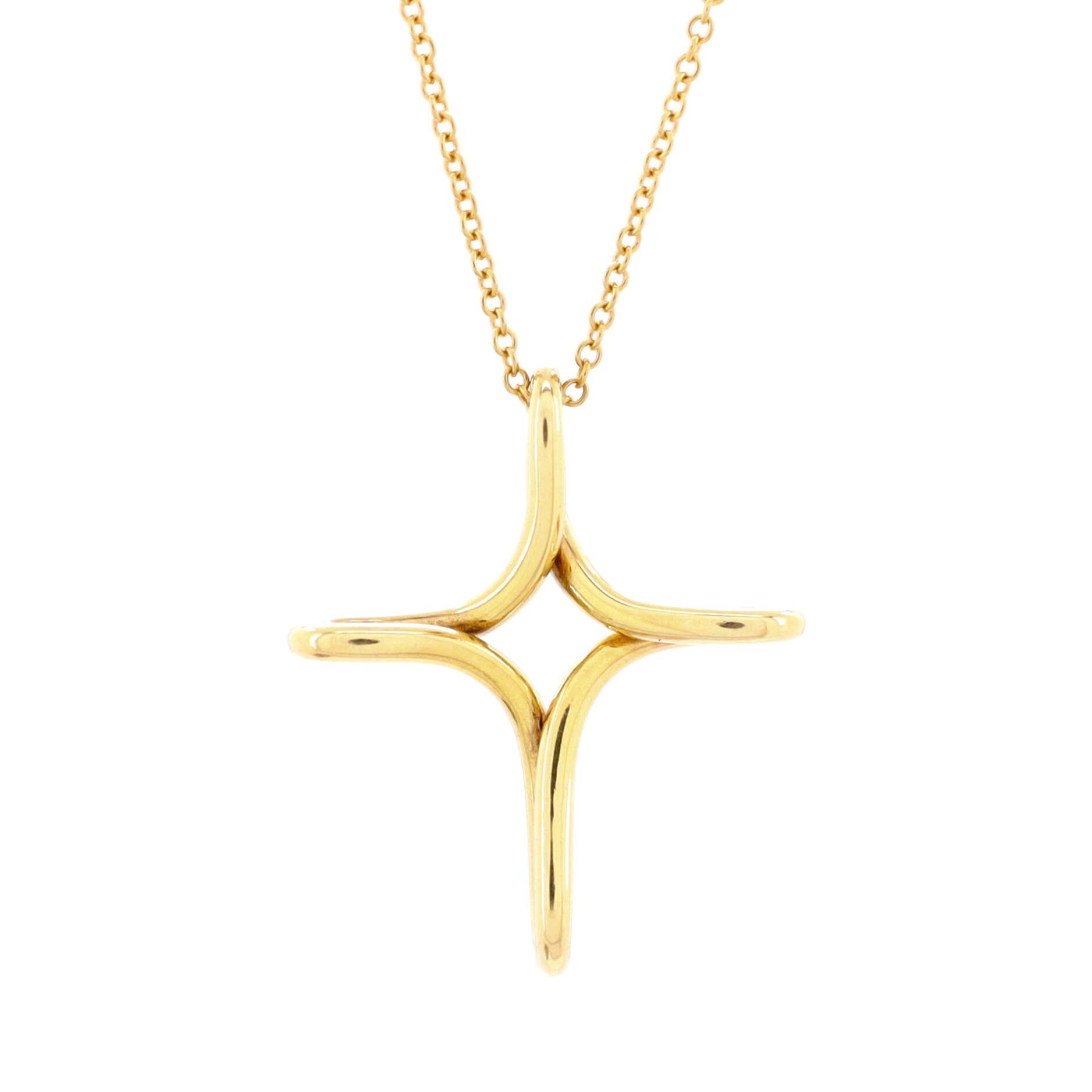 Elsa Peretti Infinity Cross Pendant Necklace 18K Yellow Gold Small