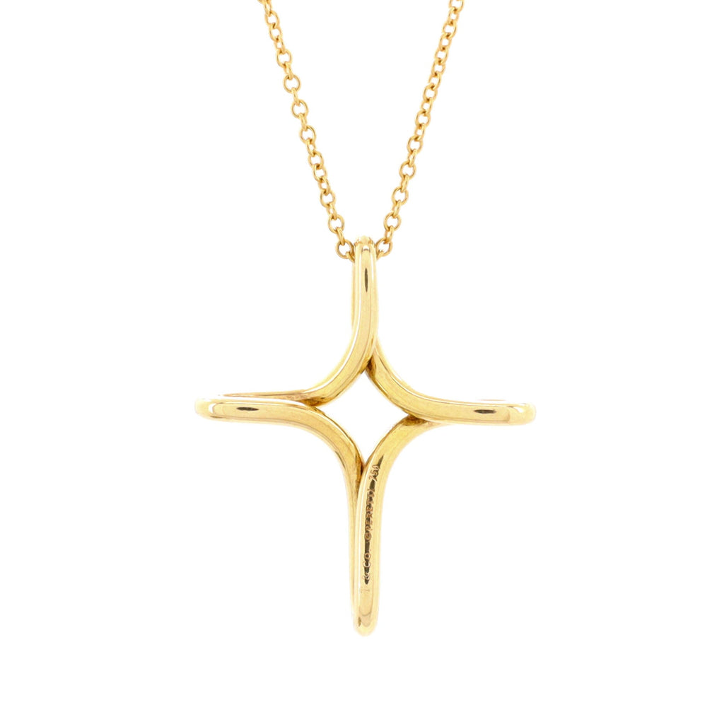 Elsa Peretti Infinity Cross Pendant Necklace 18K Yellow Gold Small