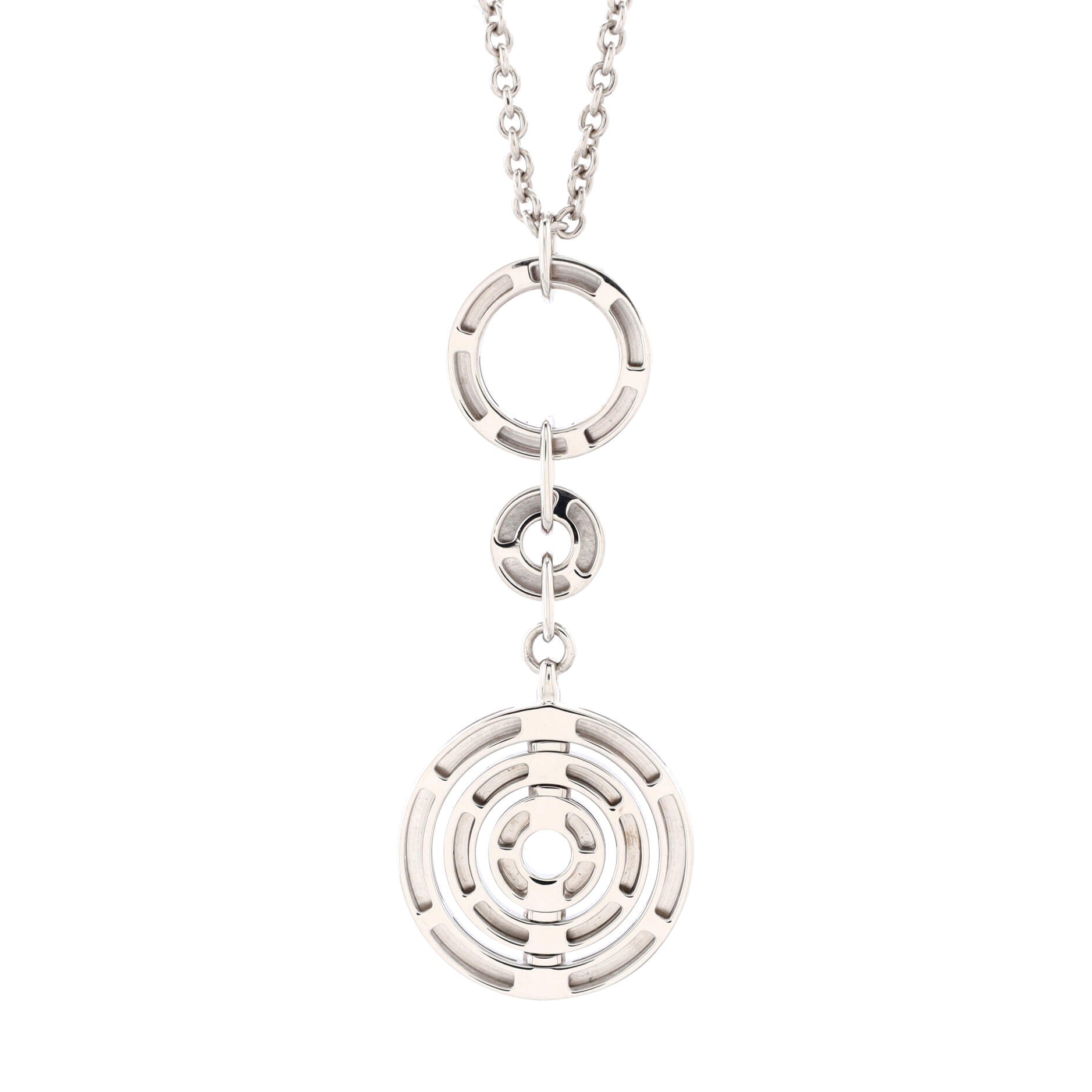 Astrale Cerchi Pendant Necklace 18K White Gold