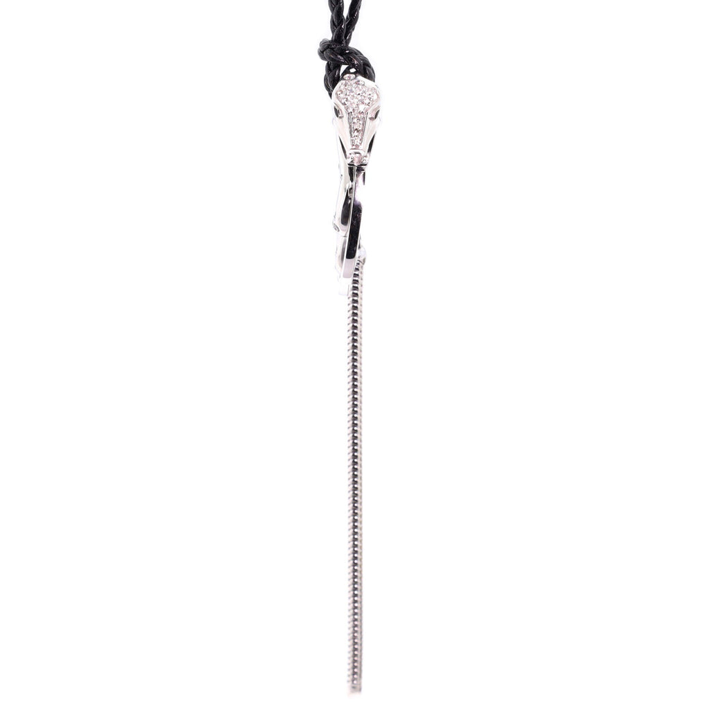 Kaa Snake Braided Necklace 18K White Gold and Diamonds with Cord