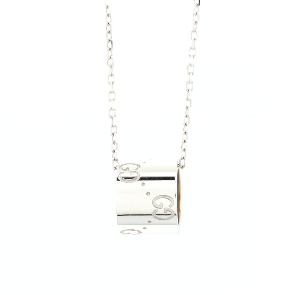 Icon Twirl Pendant Necklace 18K White Gold