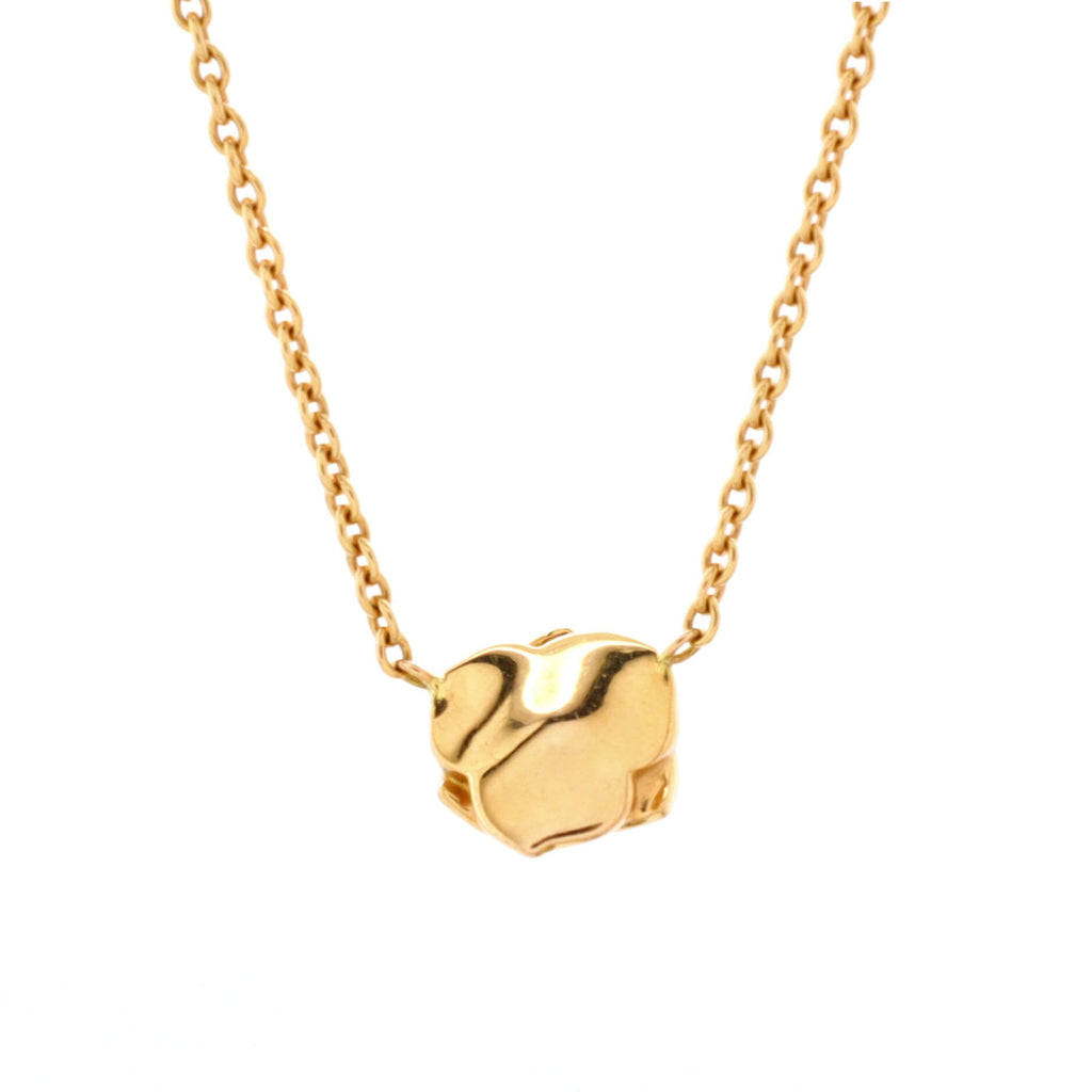 Rose Pendant Necklace 18K Yellow Gold with Diamond