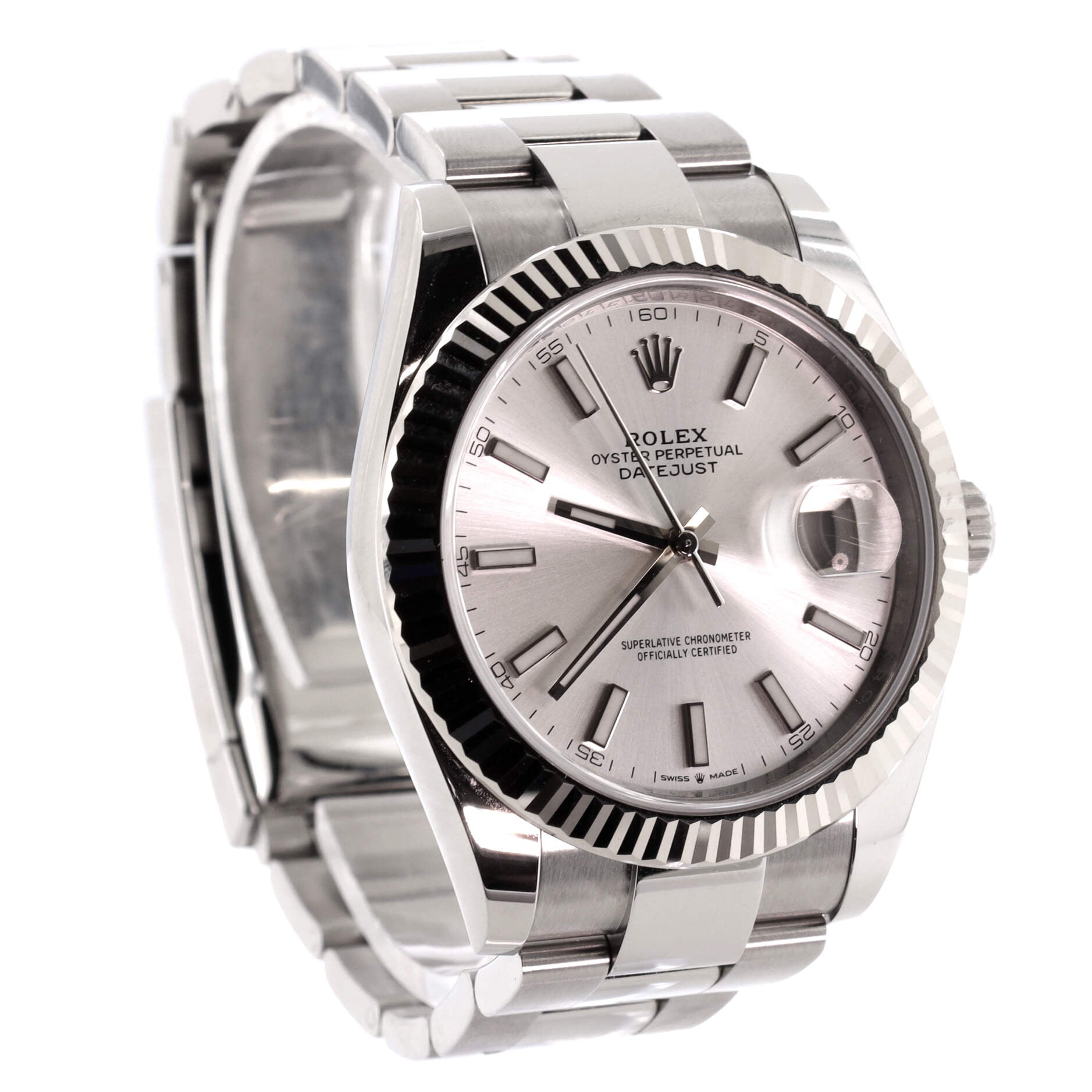Oyster Perpetual Datejust Automatic Watch Stainless Steel and White Gold 41