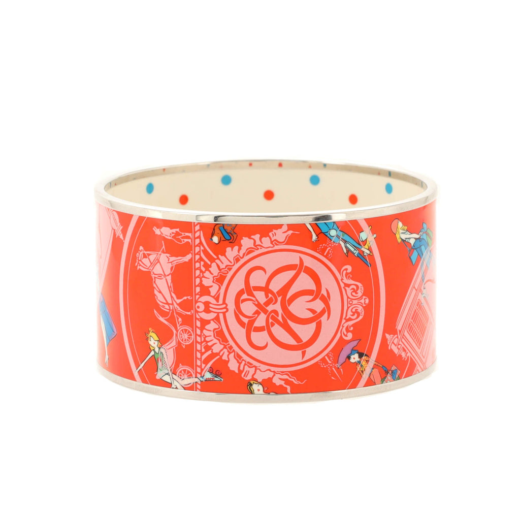 Bangle Bracelet Printed Enamel Extra Wide