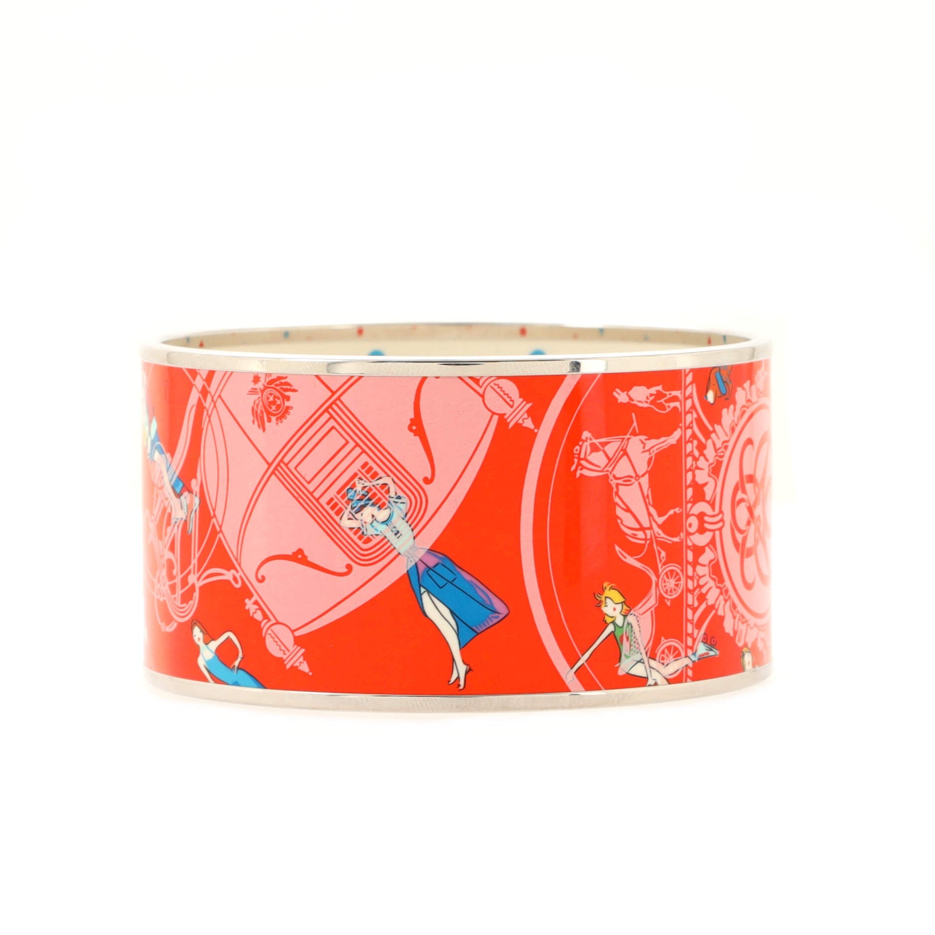 Bangle Bracelet Printed Enamel Extra Wide