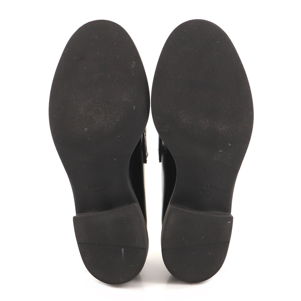Women's Triangle Logo Loafers Spazzolato Leather