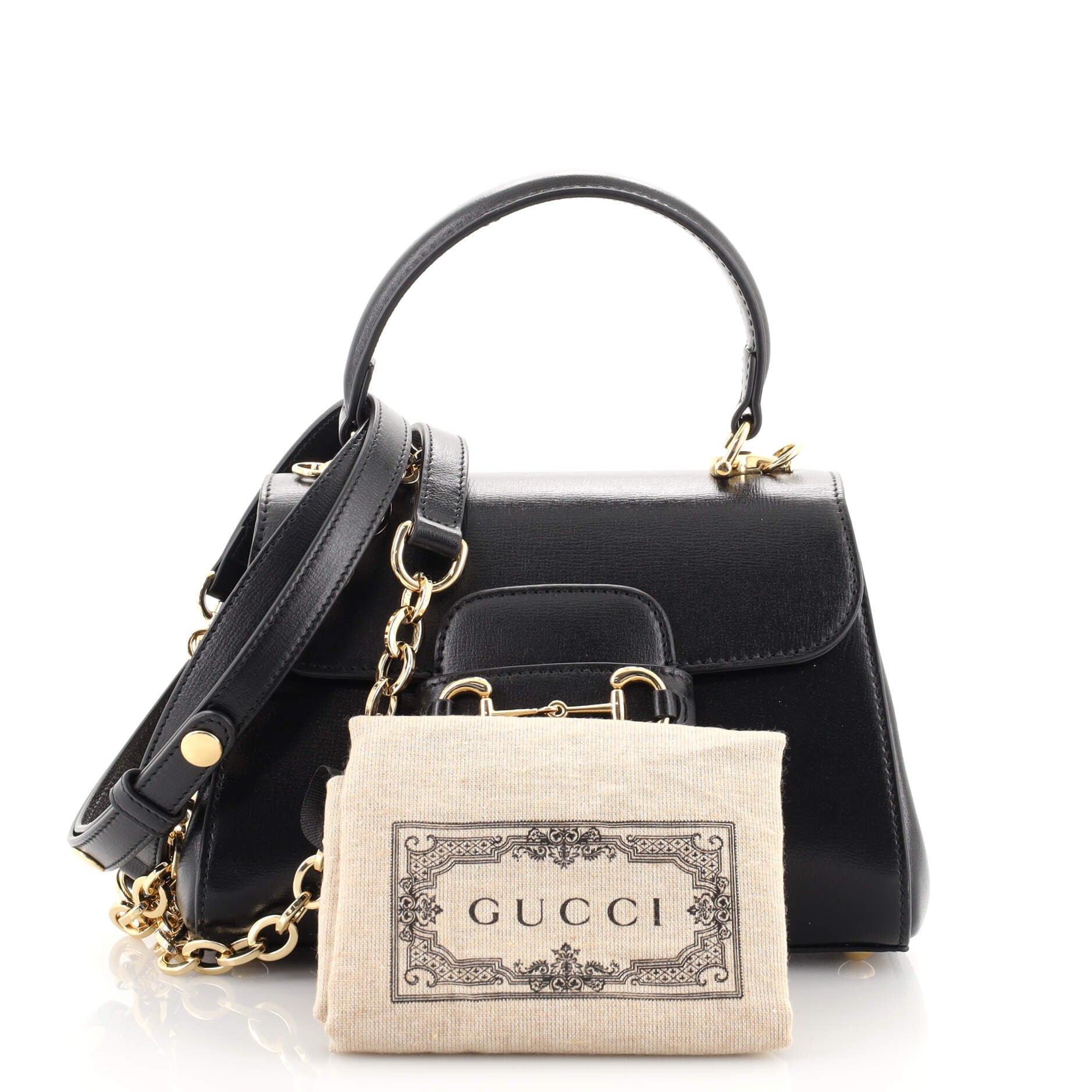 Horsebit 1955 Top Handle Flap Bag Leather Mini