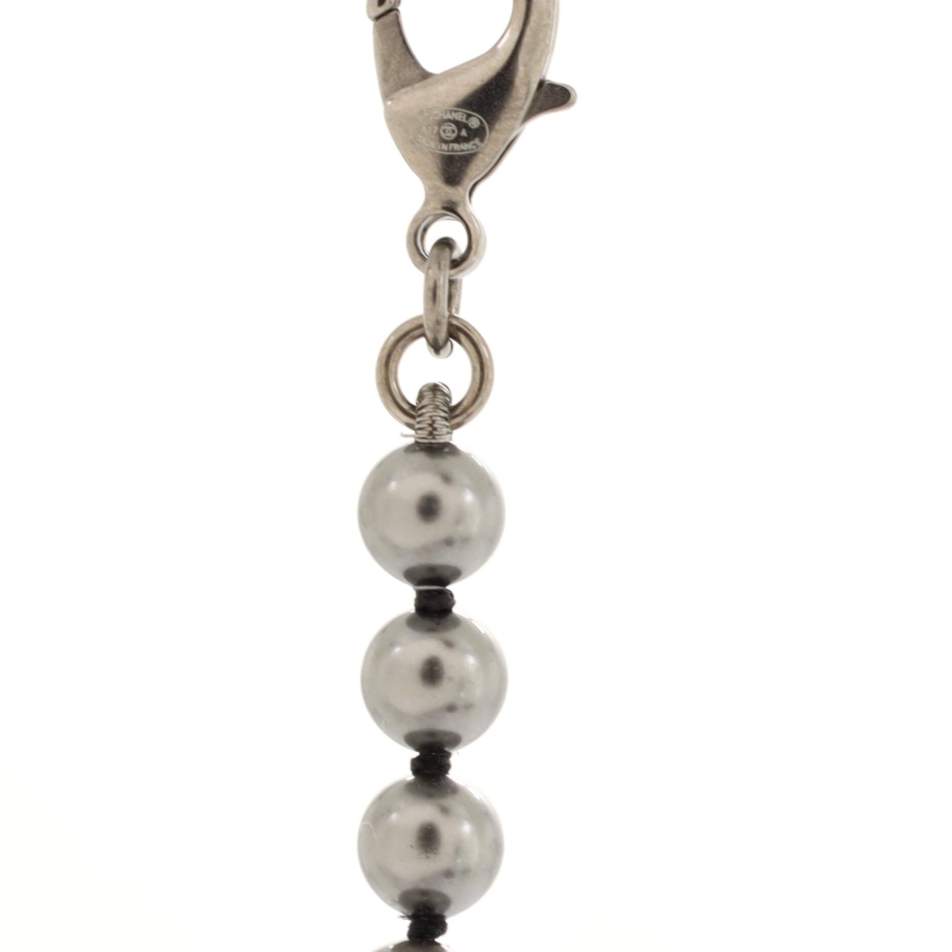 Circle CC Bracelet Metal and Faux Pearls