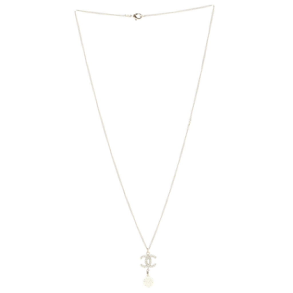 CC Drop Pendant Necklace Metal with Crystals