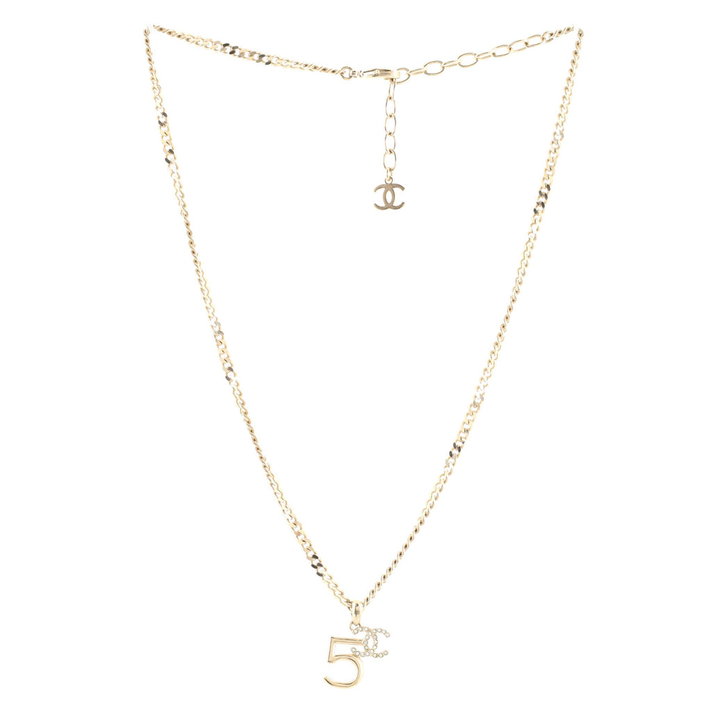 CC No.5  Pendant Necklace Metal with Crystals