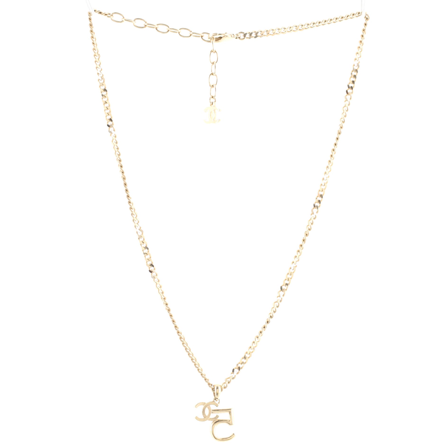 CC No.5  Pendant Necklace Metal with Crystals