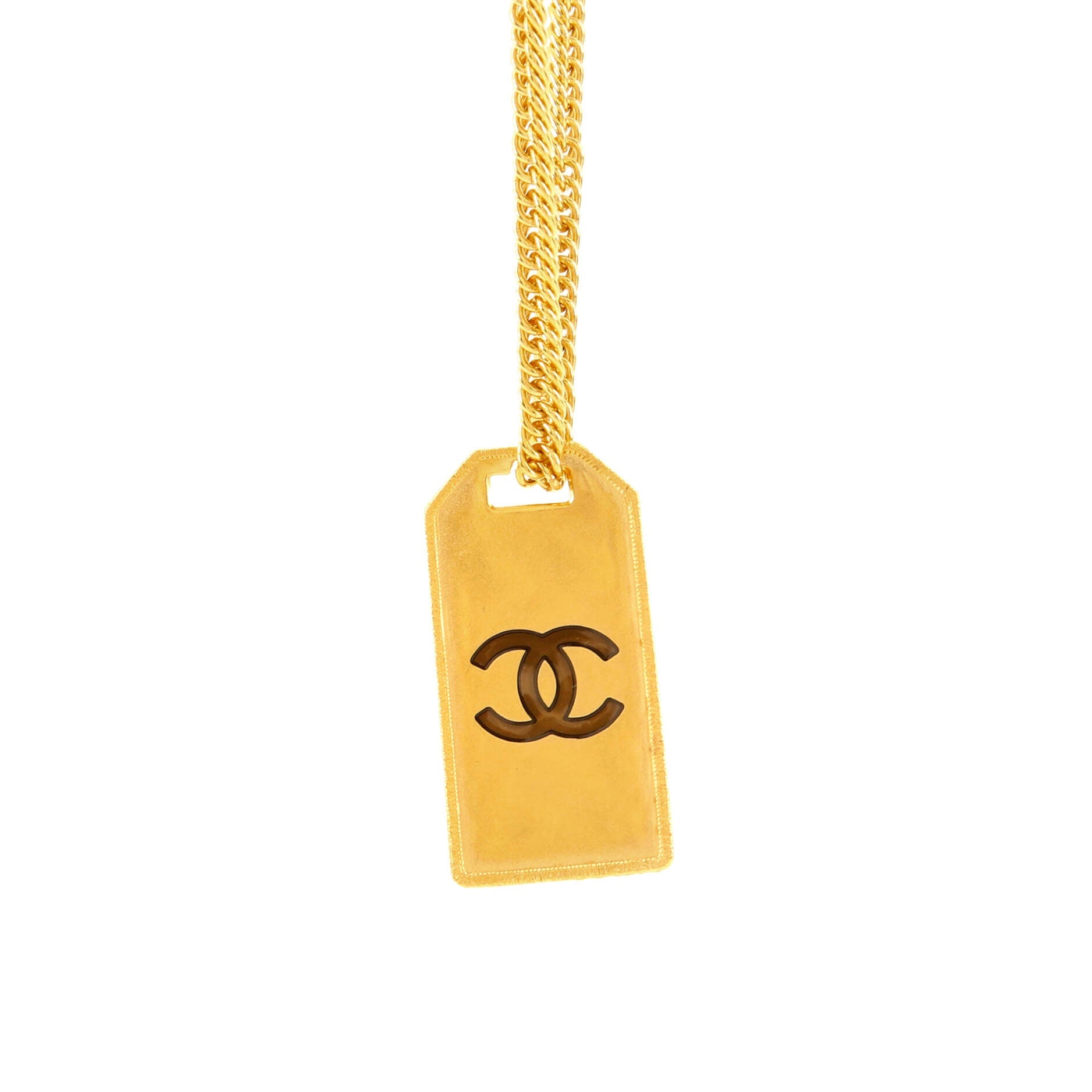 CC Dog Tag Pendant Necklace Metal