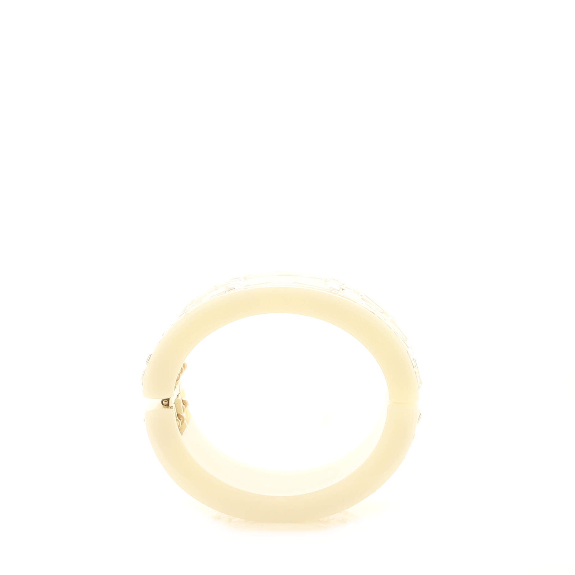 CC Baguette Cuff Bracelet Resin with Crystals Wide