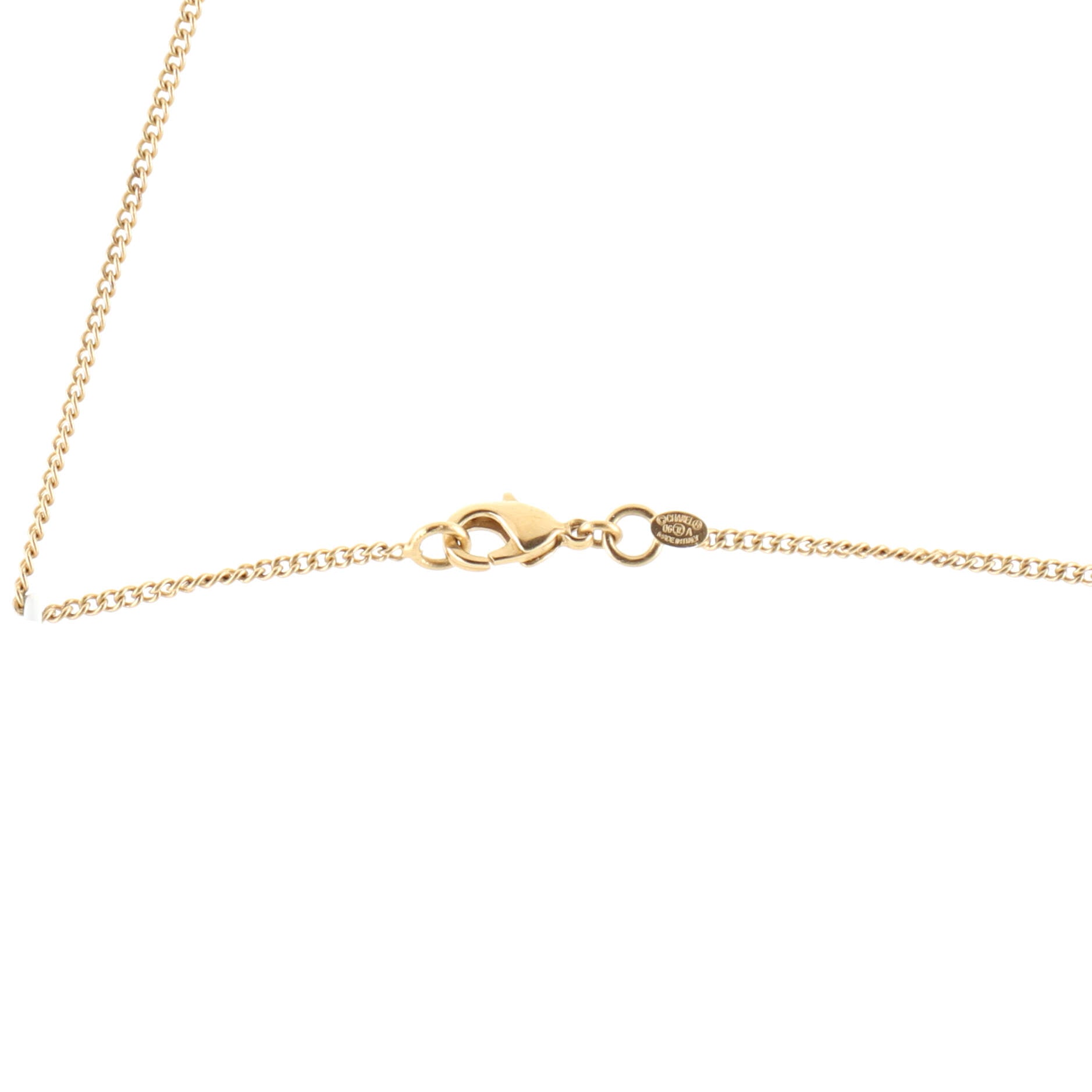 CC Bow Drop Pendant Necklace Metal with Crystals