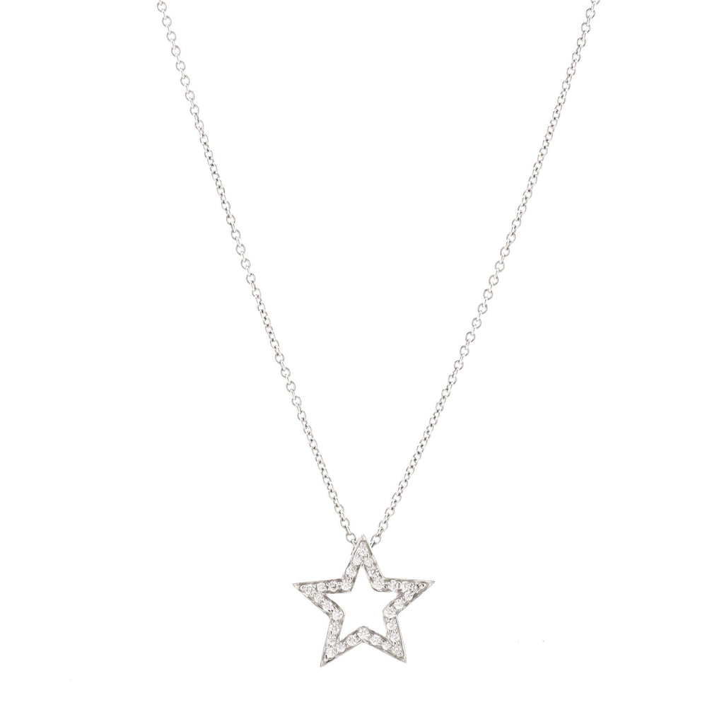 Star Pendant Necklace Platinum with Diamonds