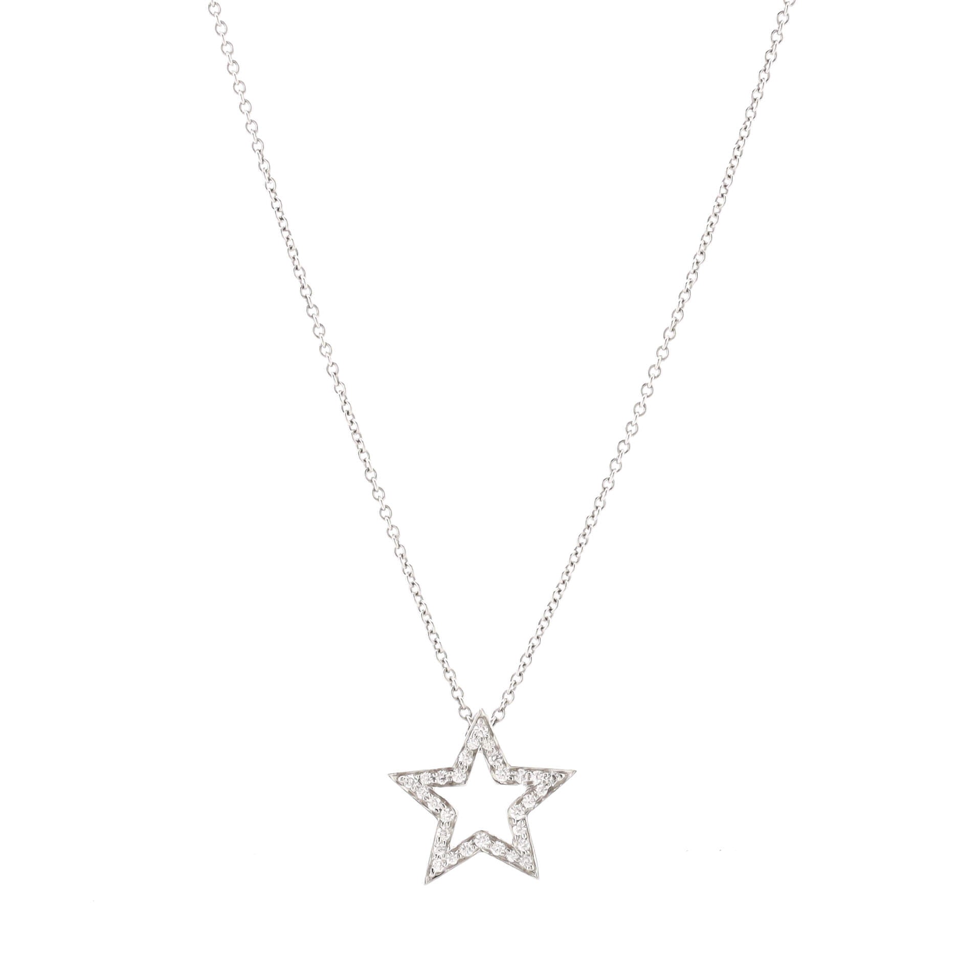 Star Pendant Necklace Platinum with Diamonds
