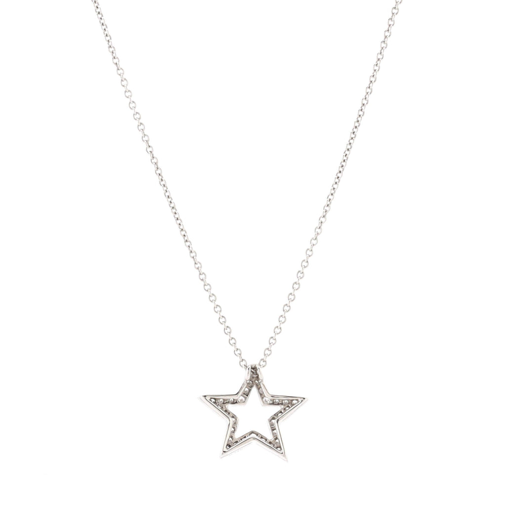 Star Pendant Necklace Platinum with Diamonds