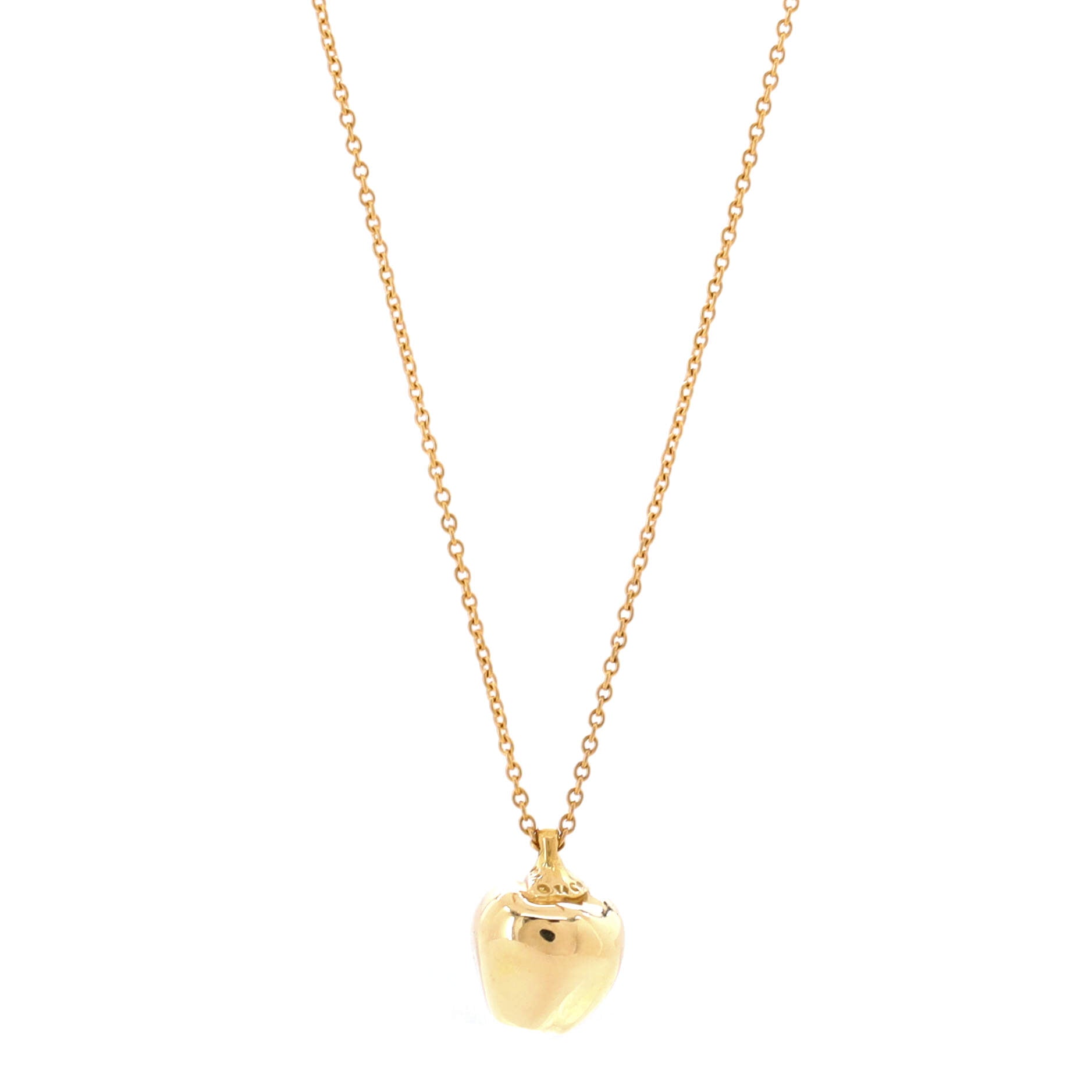 Apple Pendant Necklace 18K Yellow Gold