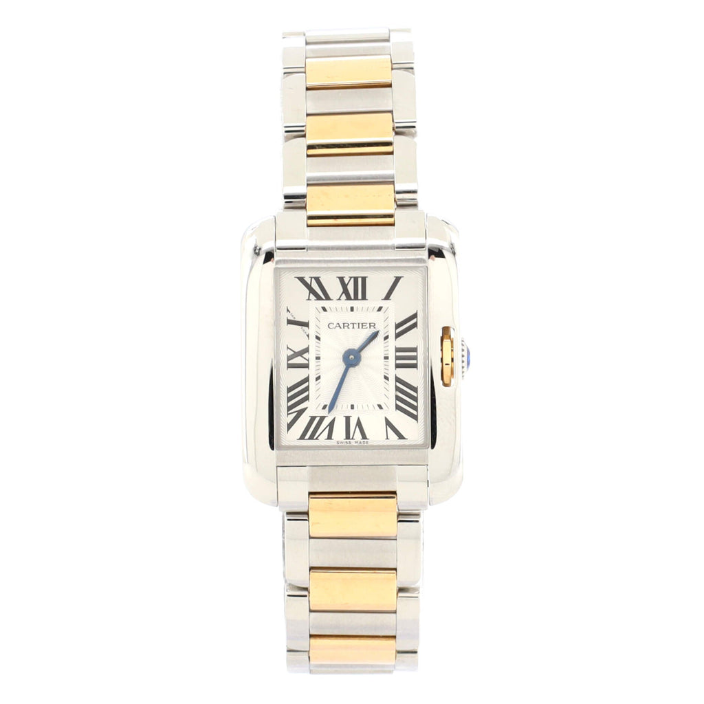 Tank Anglaise Quartz Watch Stainless Steel and Rose Gold 23