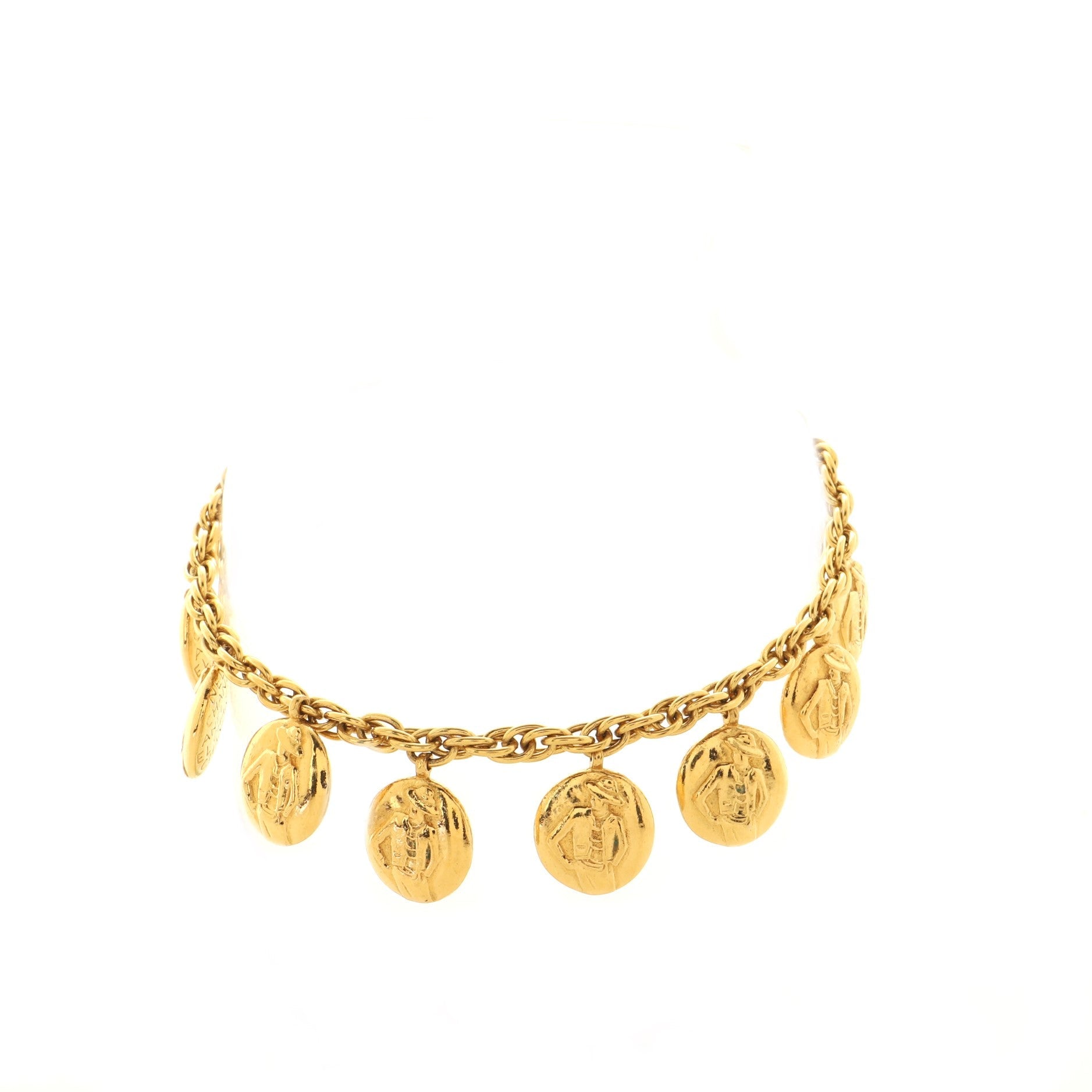 Multi-Medallion Charm Chain Necklace Metal