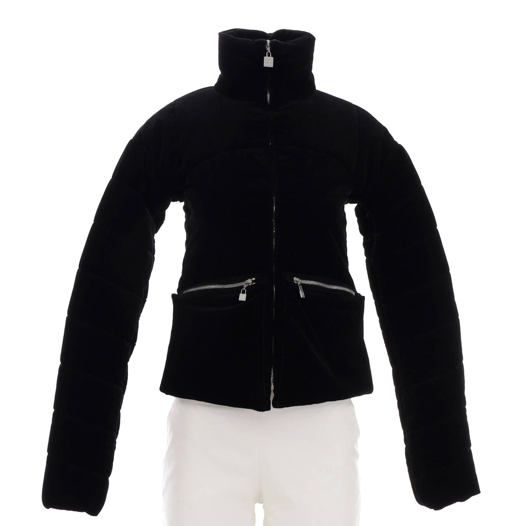 Women's Zip Up Pocket Puffer Jacket Corduroy
