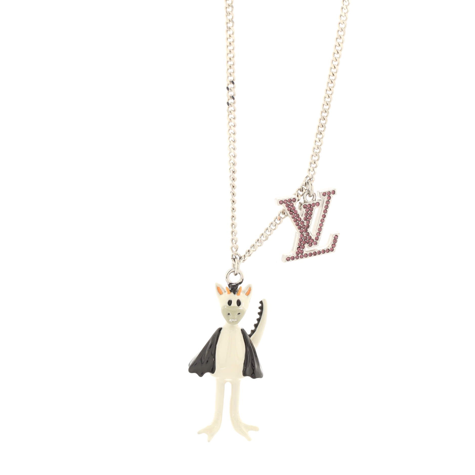 LV Friends Pendant Necklace Metal and Enamel