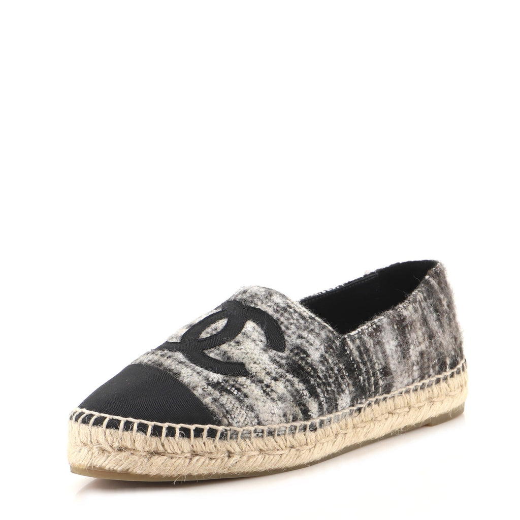 Women's CC Cap Toe Espadrilles Tweed with Grosgrain