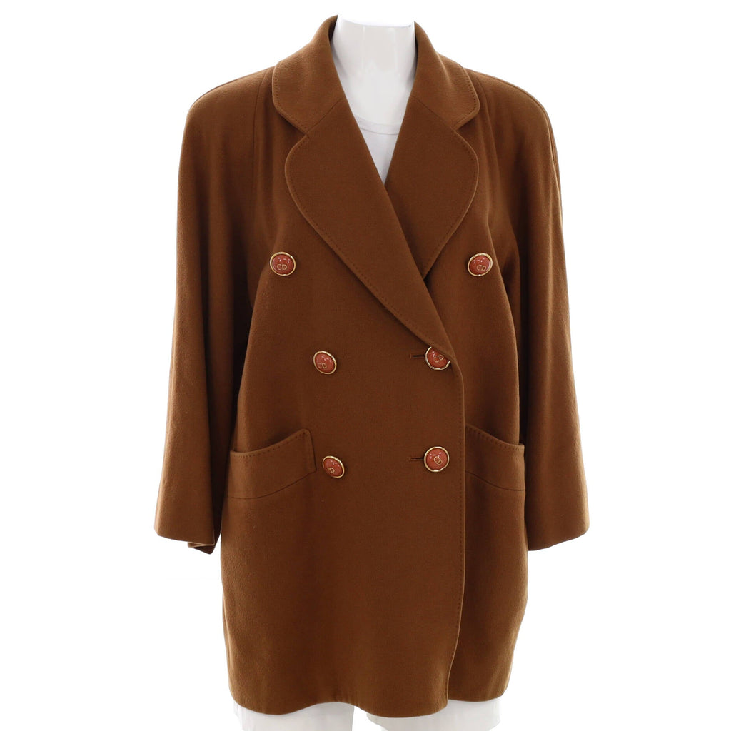 Women's CD Button Double Breasted Coat Wool